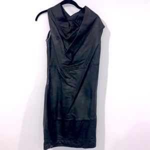HOT!! All Saints Leather Dress with Lining Size 10 Asymmetrical Top